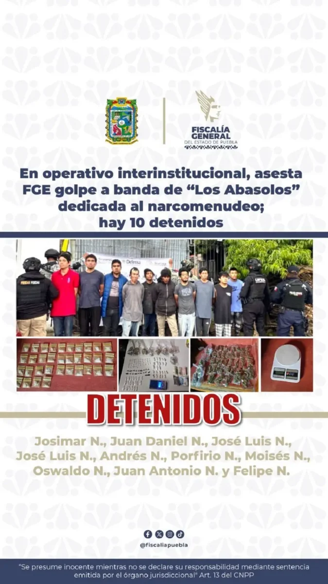 Caen “Los Abasolos”, banda dedicada al narcomenudeo en Puebla 2 Caen “Los Abasolos”, banda dedicada al narcomenudeo en Puebla