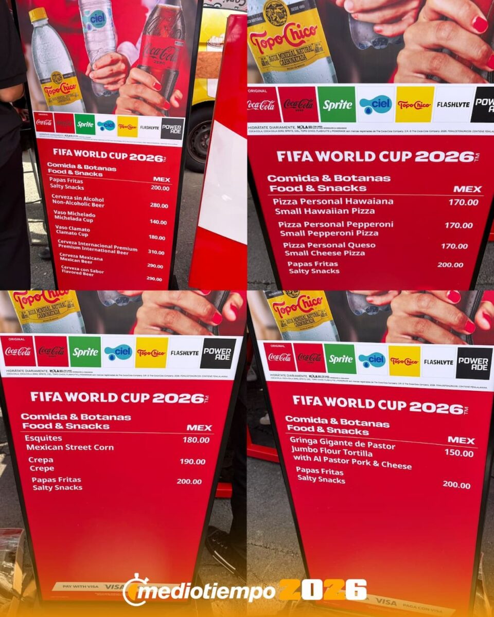Estos son los precios dentro del Estadio Ciudad de México