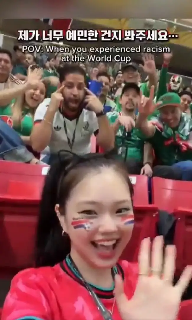 Identifican al que hizo gesto racista a coreana en el Mundial