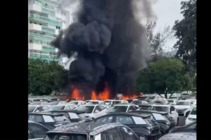Choque de helicópteros en Río de Janeiro, Recreio dos Bandeirantes | Foto: Cortesía