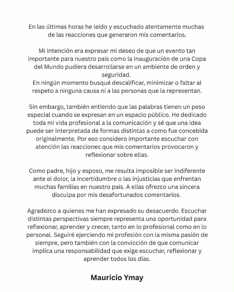 Mauricio Ymay ofrece disculpa tras sugerir el uso de balas de goma contra madres buscadoras 3 Mauricio Ymay ofrece disculpa tras sugerir el uso de balas de goma