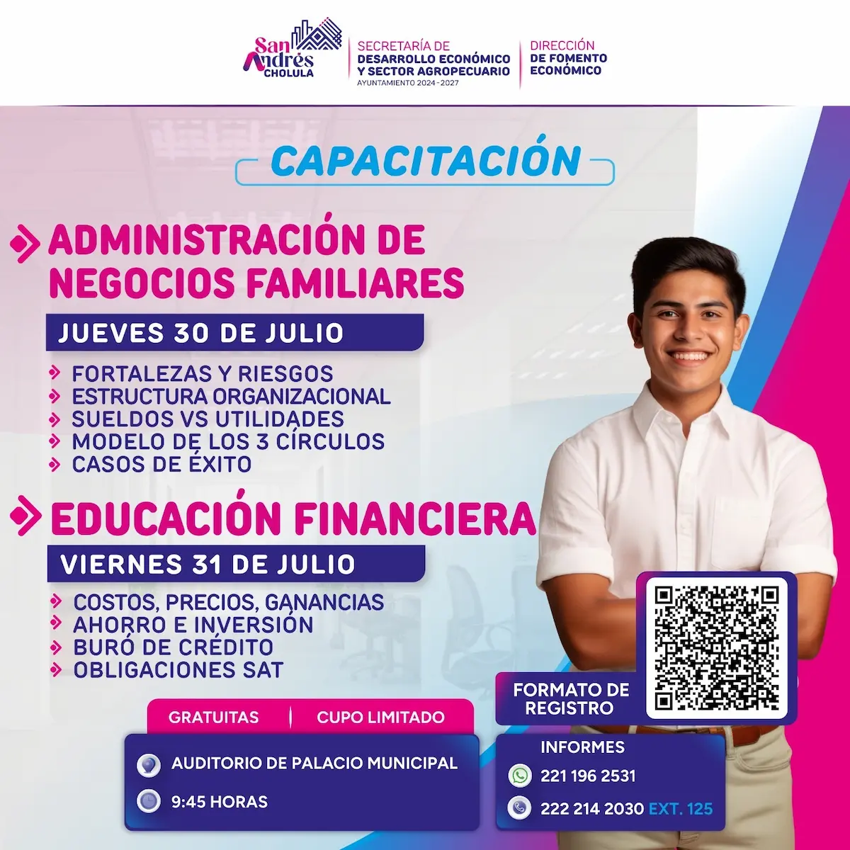 Capacitará Gobierno de San Andrés Cholula a emprendedores y empresas locales para el crecimiento de sus negocios 2 Capacitará Gobierno de San Andrés Cholula a emprendedores y empresas locales para el crecimiento de sus negocios