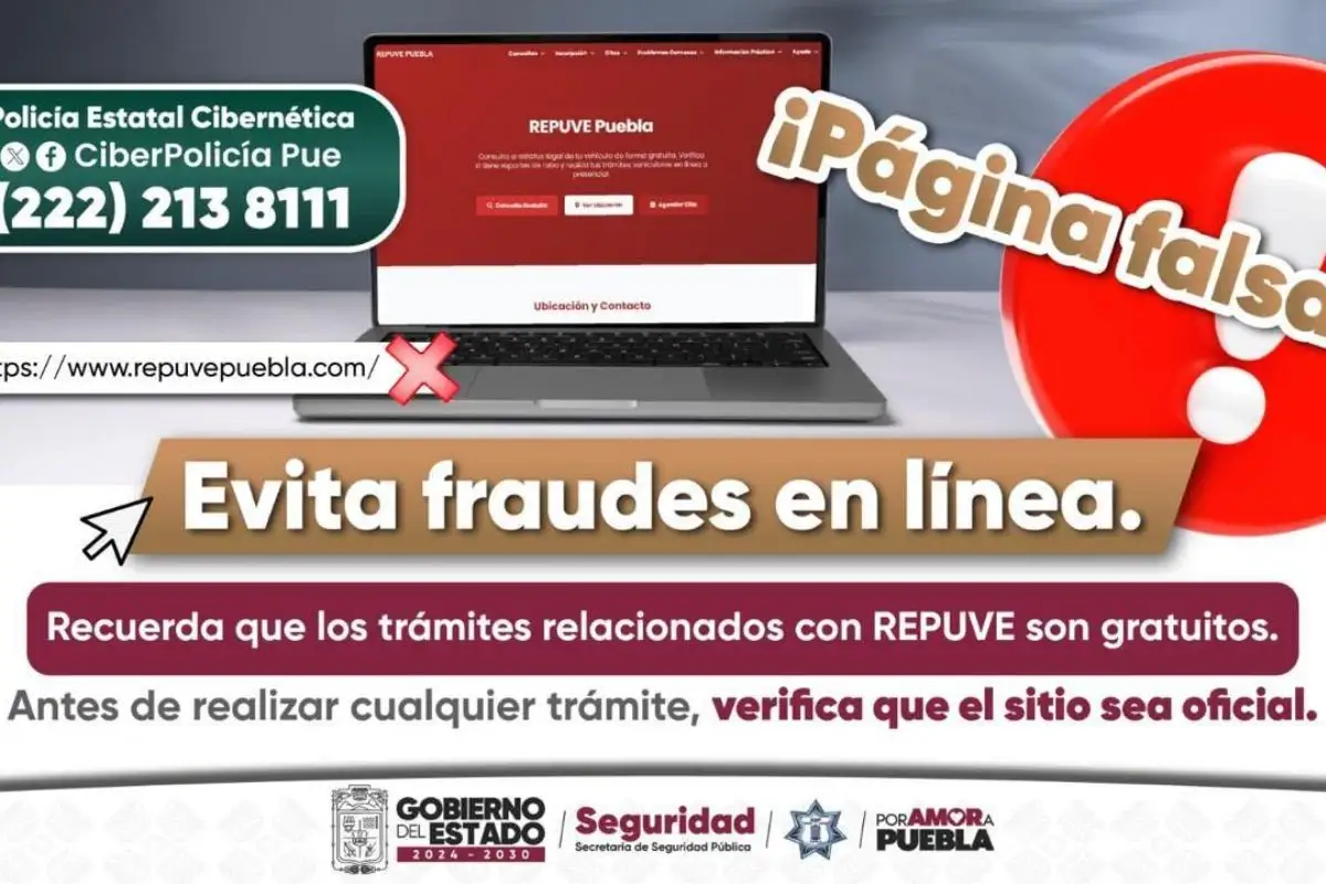 Seguridad Pública alerta sobre sitio web falso del REPUVE