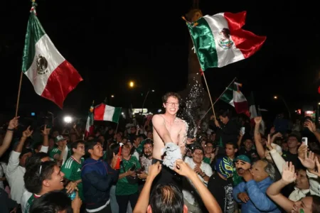 Así celebran en Puebla el triunfo de México vs Corea del Sur