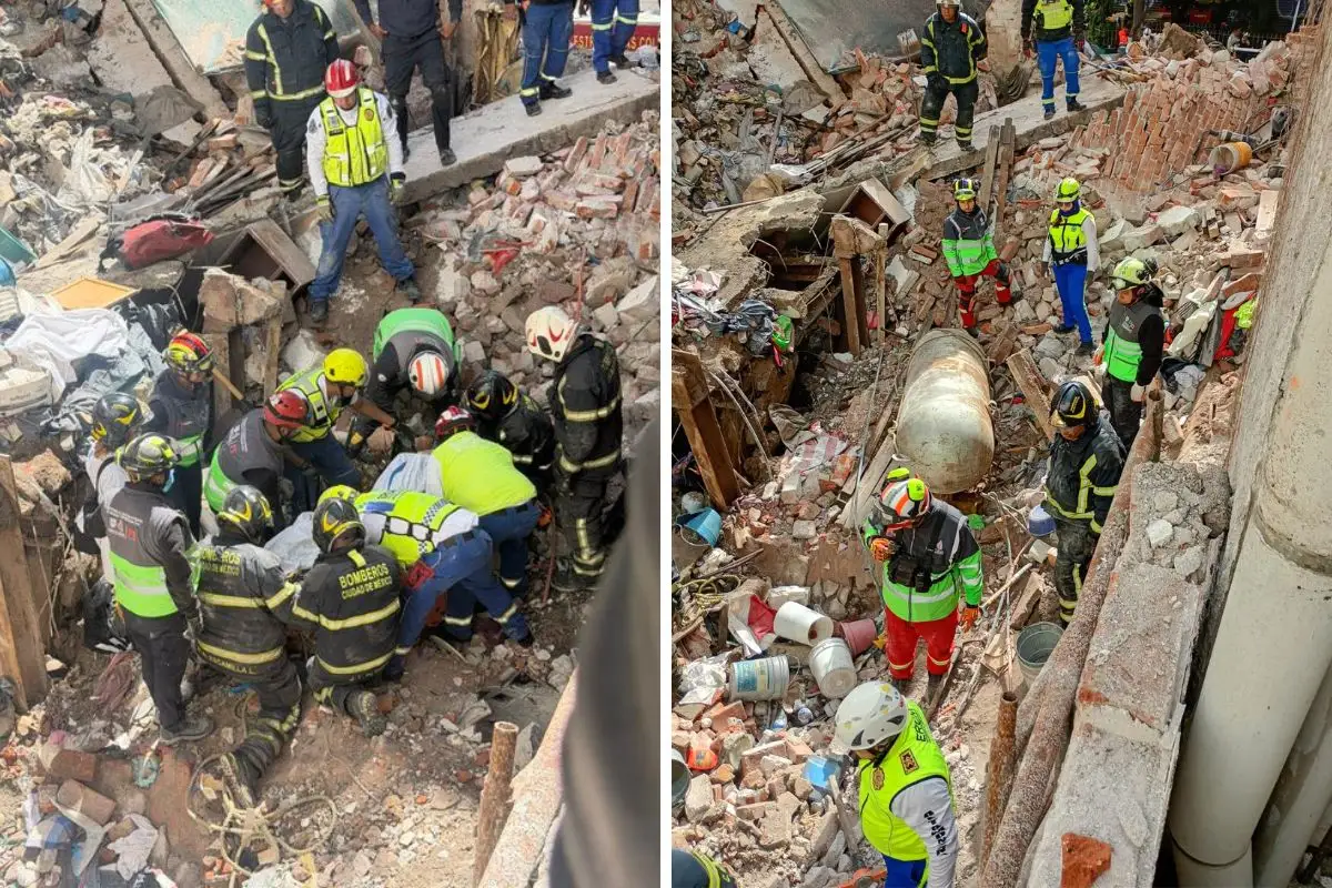 Rescatan a una mujer herida y su hijo sin vida tras derrumbe de casa en colonia Roma 2 Derrumbe de casa en colonia Roma deja una herida y un muerto