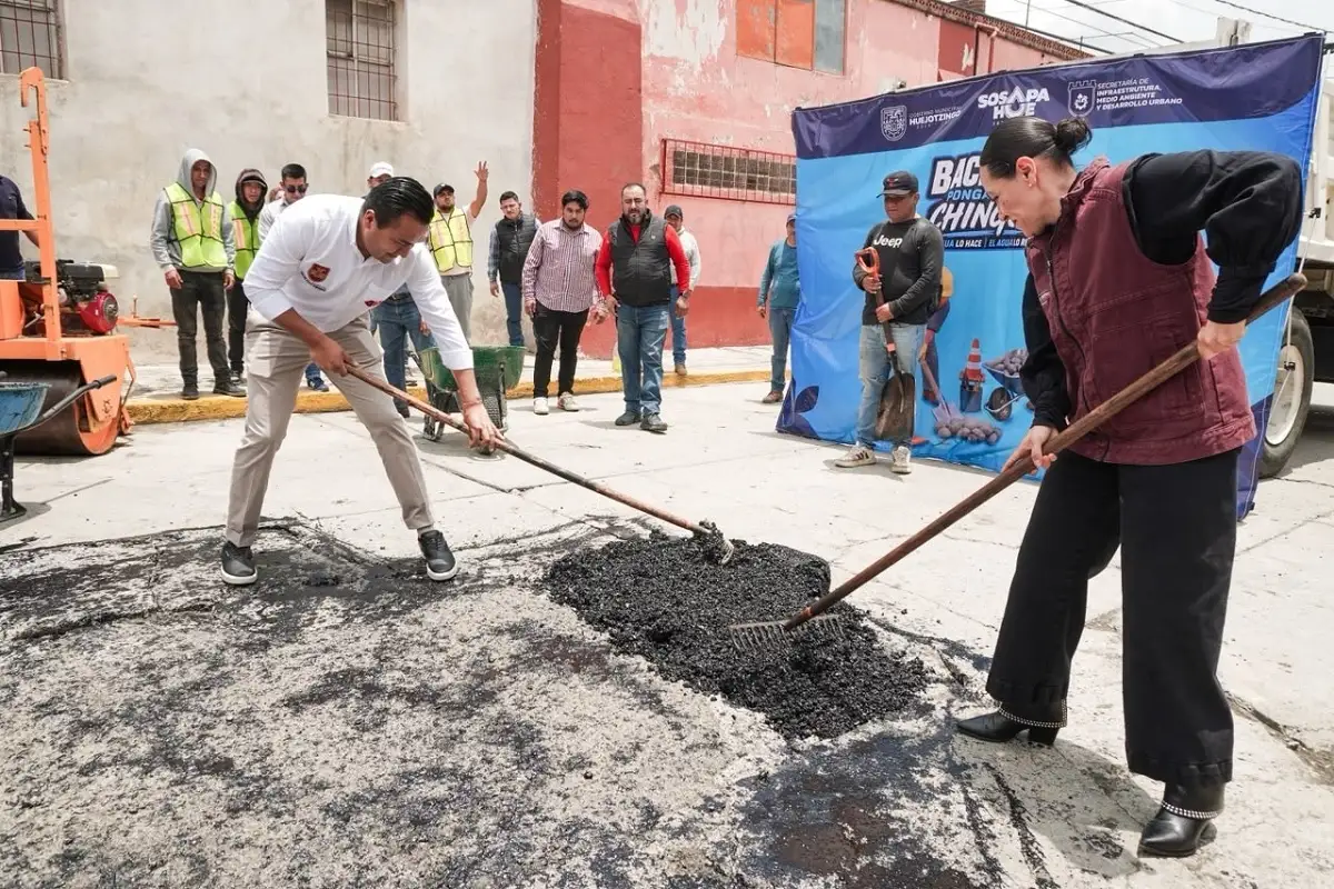 Roberto Solís arranca el “Bachetón” en Huejotzingo para reparar vialidades dañadas por conexiones de agua y drenaje
