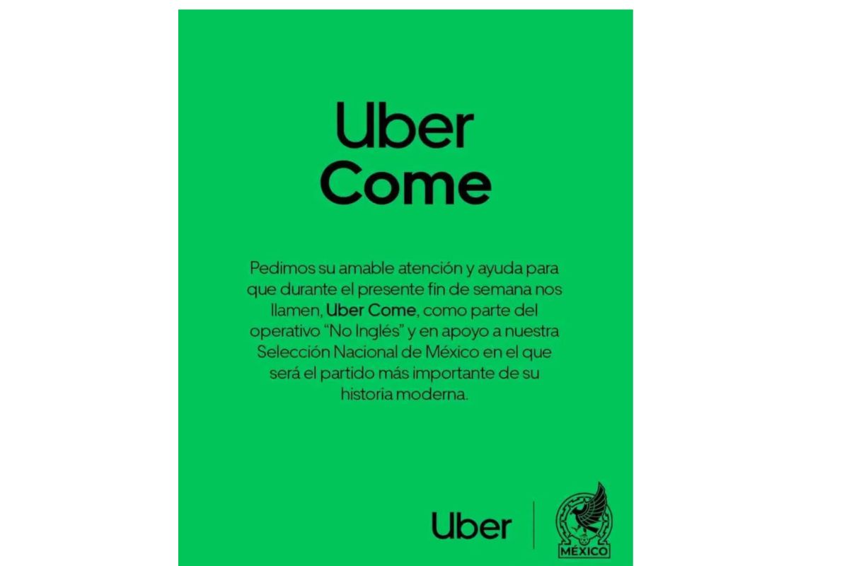 Uber se suma a campaña No inglés | Foto: Cortesía
