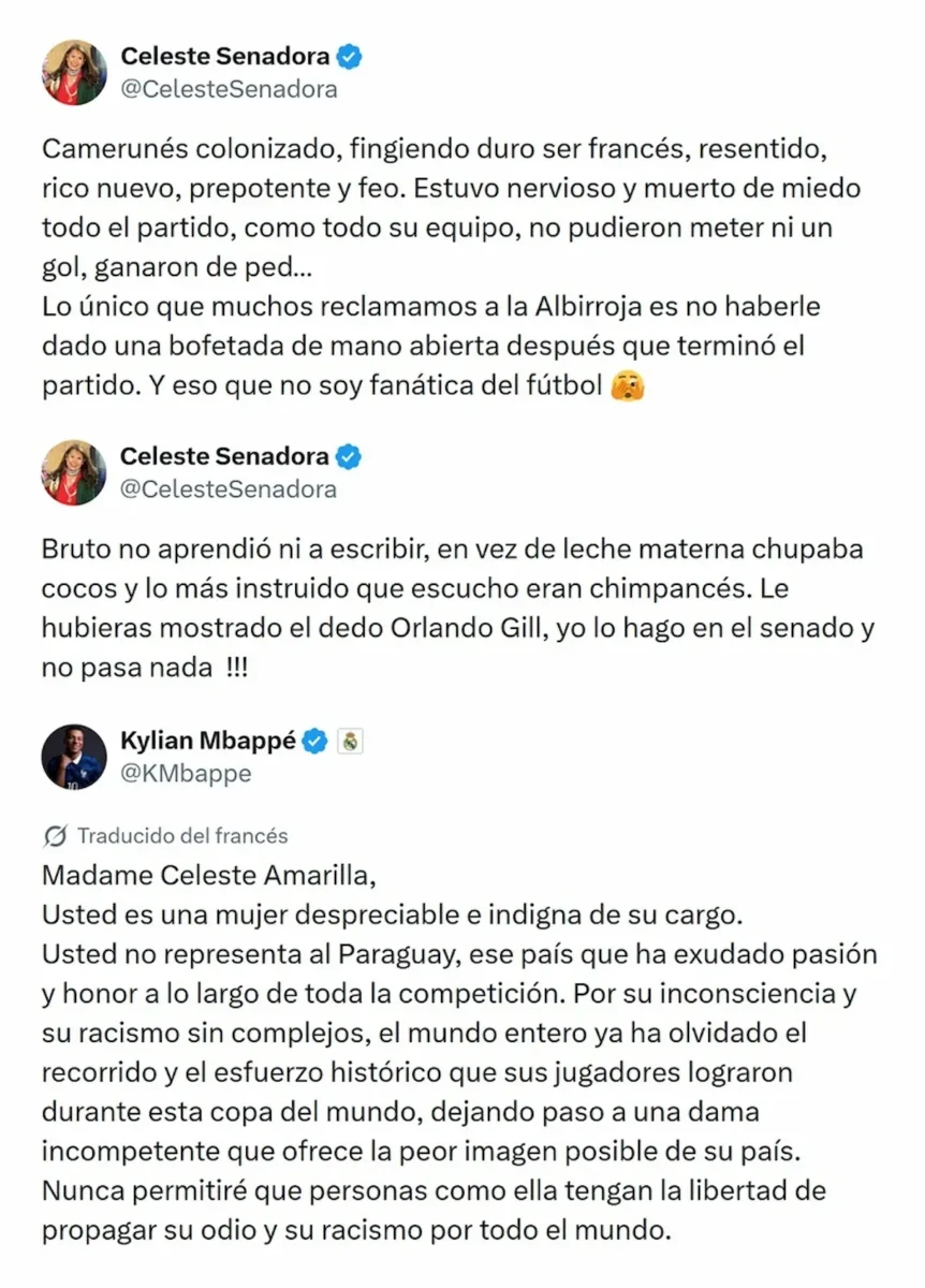 Celeste Amarilla borra comentarios contra Mbappé y le exige una disculpa 3 Celeste Amarilla borra comentarios contra Mbappé