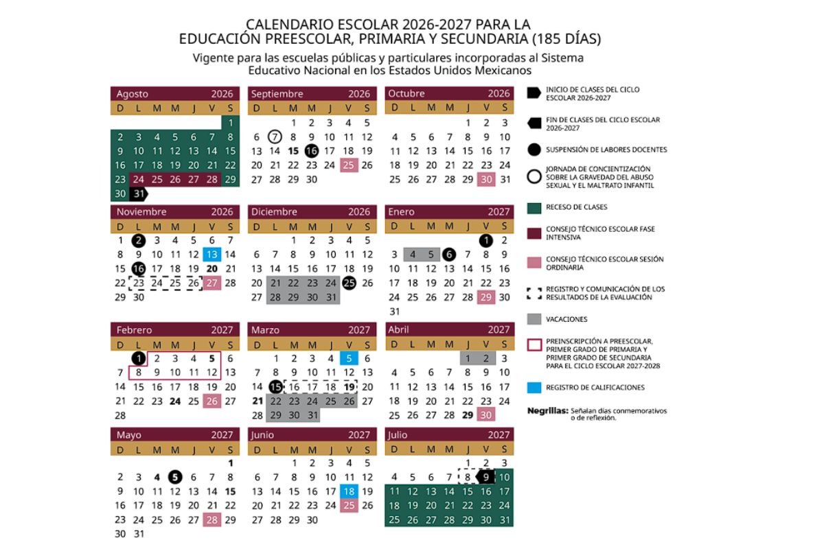 Calendario escolar 2026 a 2027 Puebla: Así quedaron puentes para el nuevo ciclo 2 Calendario escolar 2026 a 2027 Puebla | Foto: SEP
