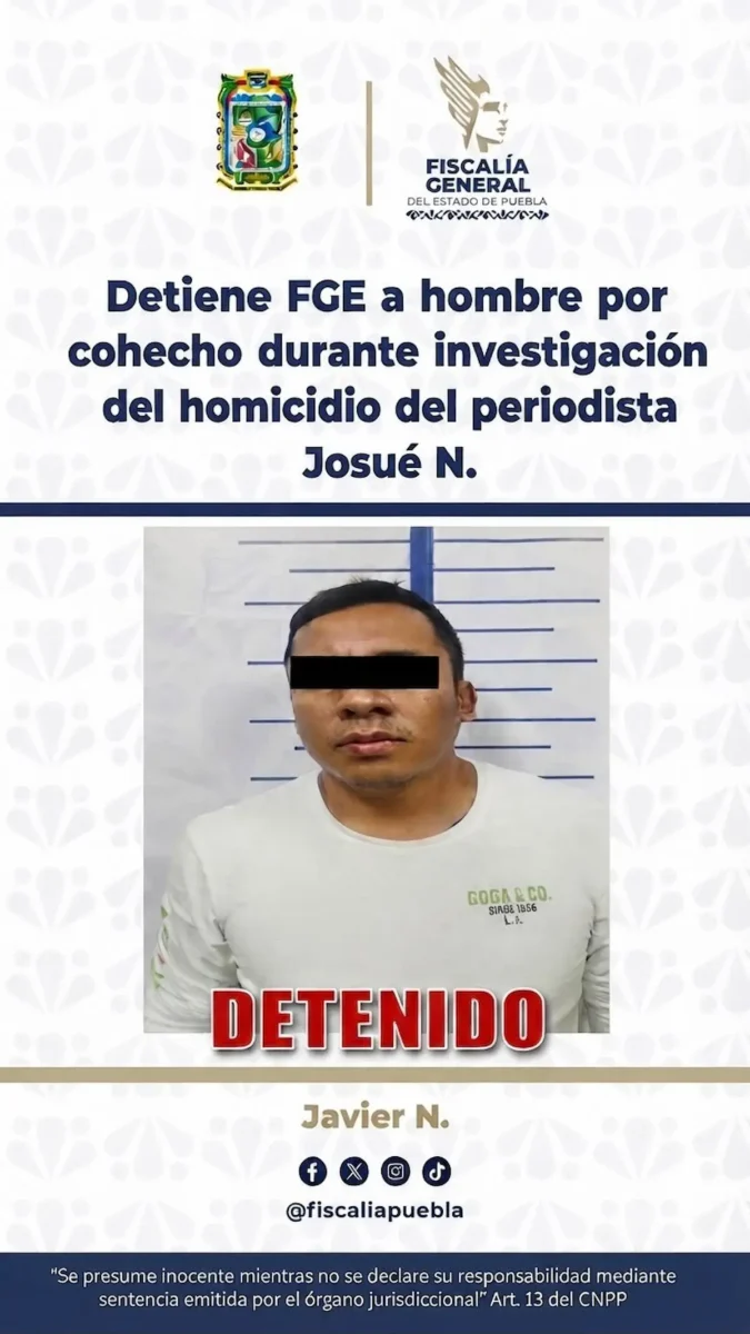 Detienen a presunto implicado en el caso del periodista Josué Martínez 2 Detienen a presunto implicado en el caso del periodista Josué Martínez