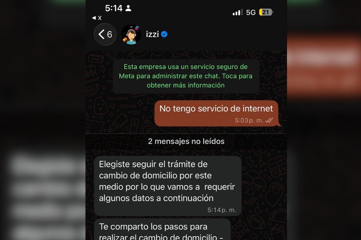 Captura de pantalla de un usuario reportando la falla de Izzi | Foto: Cortesía