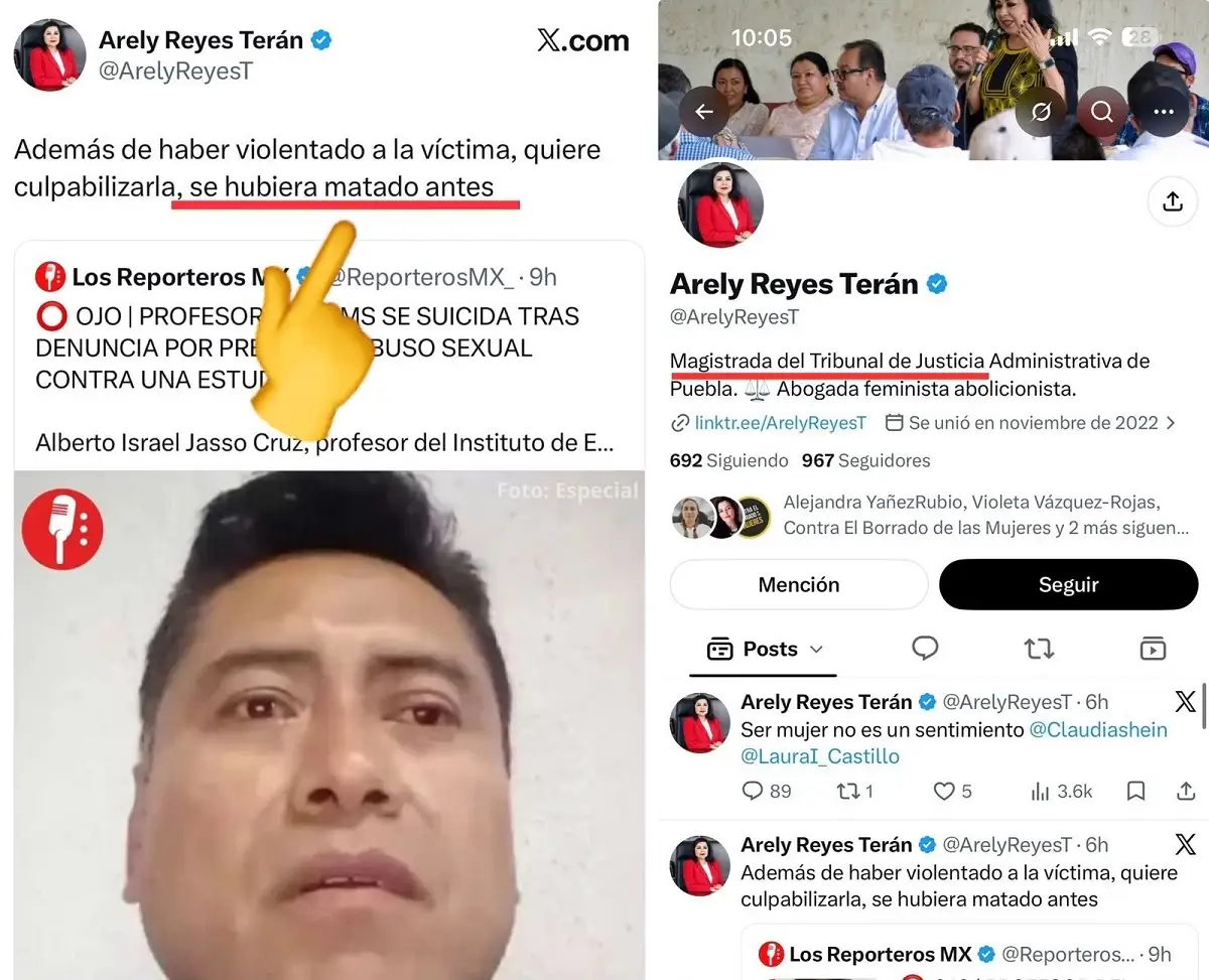 Magistrada Arely Reyes Terán se burla de muerte de profesor