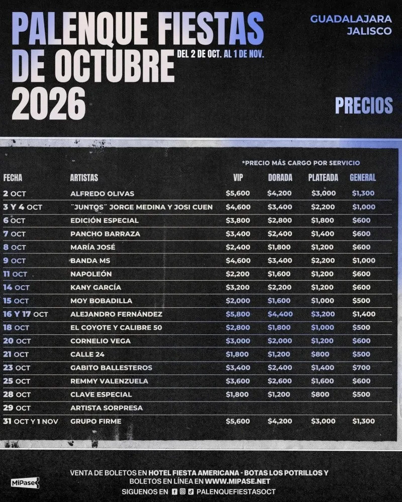 Palenque Fiestas de Octubre 2026
