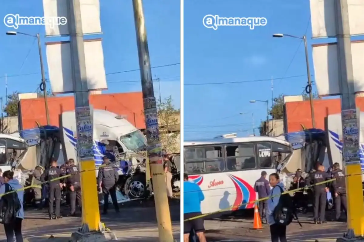 Choque en Amozoc entre tráiler y camión deja una fallecida