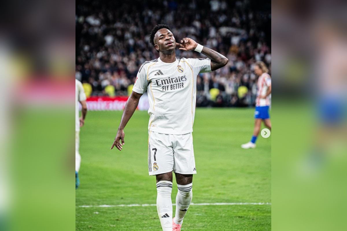 Vinicius Jr celebra un gol con el Real Madrid ante el Atlético de Madrid | Foto: Vinicius Jr