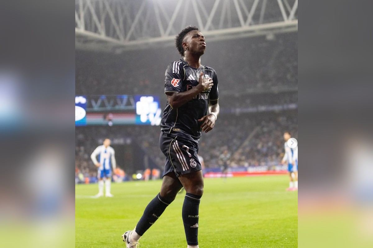 Vinicius Jr festeja un gol con el Real Madrid frente al Espanyol | Foto: Vinicius Jr