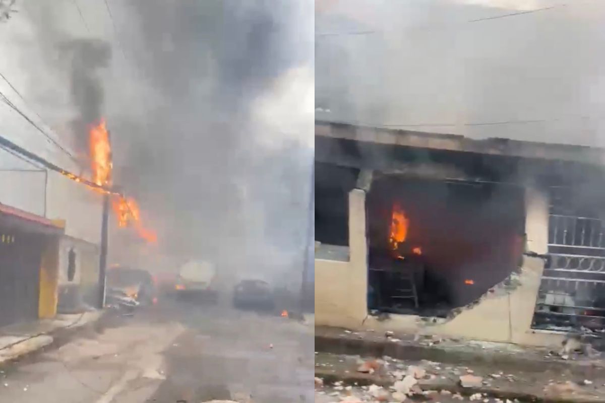 El momento de la explosión de una pipa de gas en Cuernavaca que dejo 20 heridos