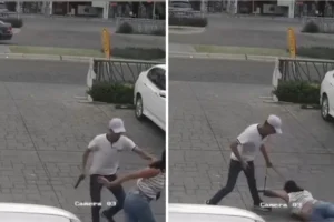 Robo en la Plaza Arco Lomas: tiran a mujer para quitarle bolsa