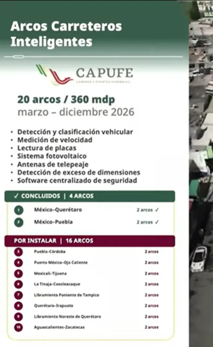 SICT instala dos arcos de seguridad en la México-Puebla