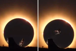Así fue el truco de Danny León en el eclipse solar total