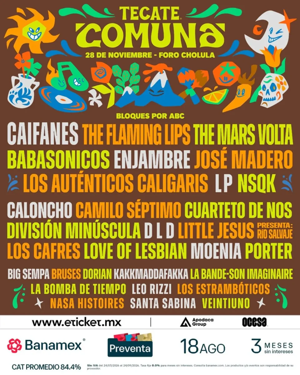 Cartel del Tecate Comuna 2026: Caifanes y The Mars Volta