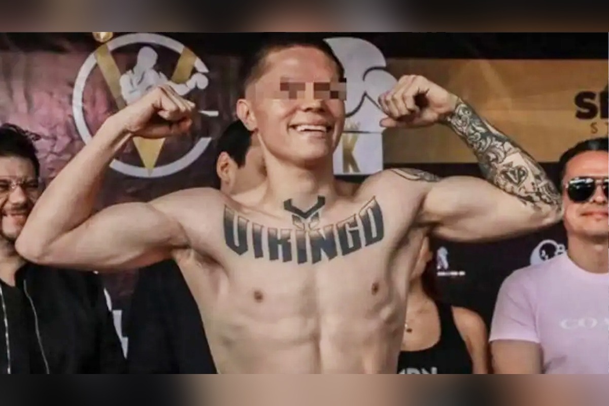 El Vikingo, boxeador entrenado por el equipo de El Canelo Álvarez, durante un pesaje | Foto: Cortesía