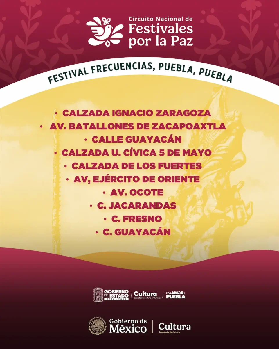 
Estos son los cierres viales por el Festival Frecuencias en Puebla