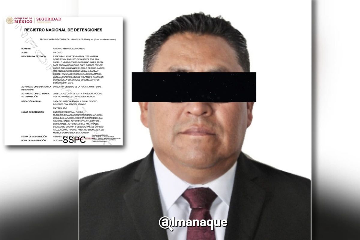 Detienen a secretario de seguridad de Ariadna Ayala, alcaldesa de Atlixco