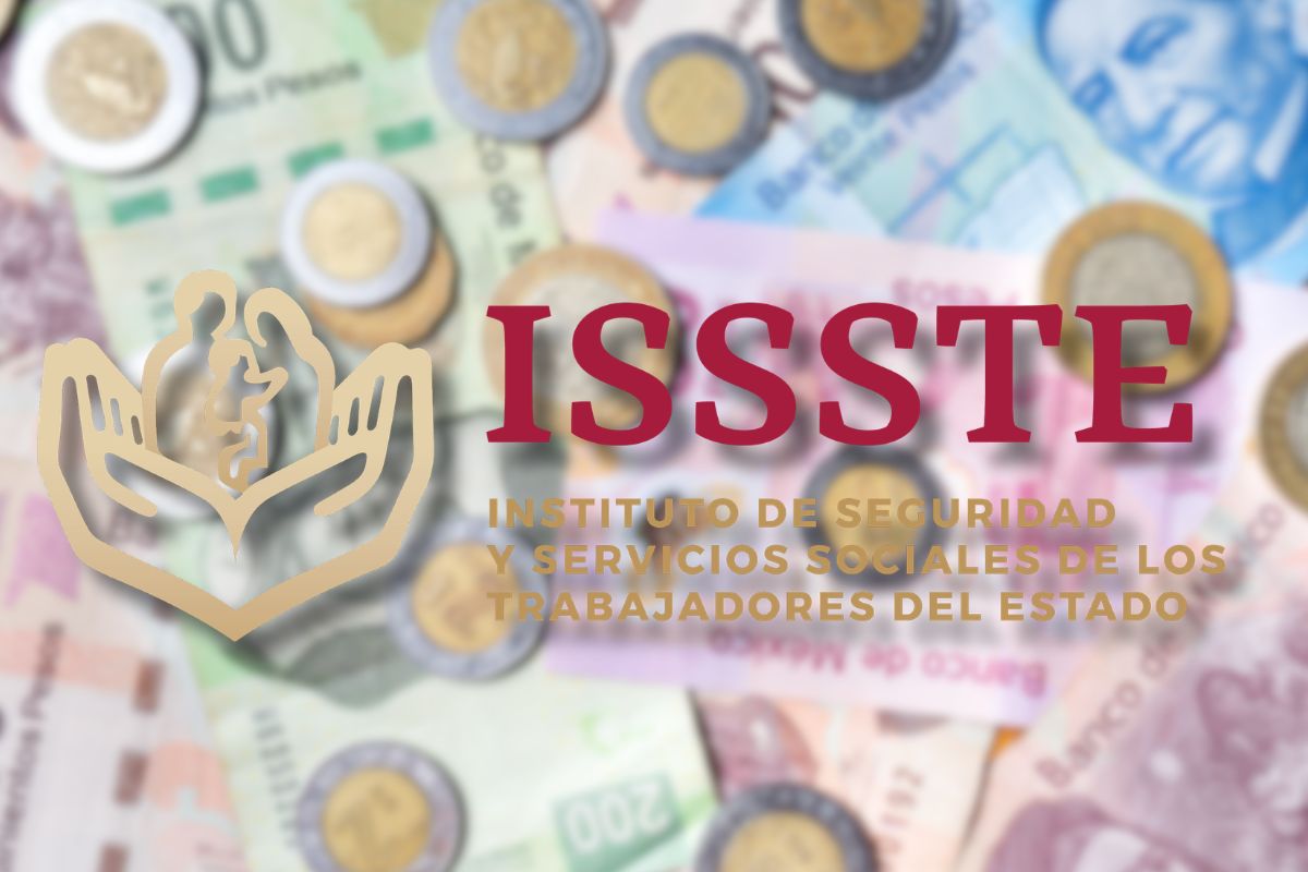 Pensión ISSSTE septiembre 2026: cuándo depositan y cuánto pagarán 3 Logotipo del ISSSTE sobre billetes y monedas mexicanas | Foto: Cortesía