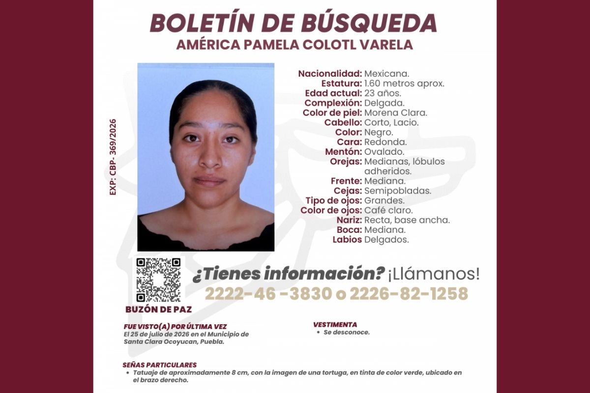 América Pamela Colotl lleva 23 días desaparecida
