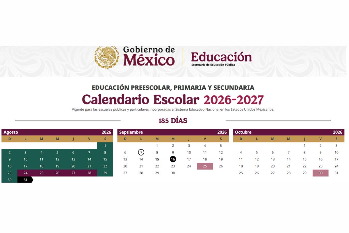 Cambios en Calendario escolar SEP 2026-2027: los maestros regresan antes que los alumnos | Foto: Cortesía