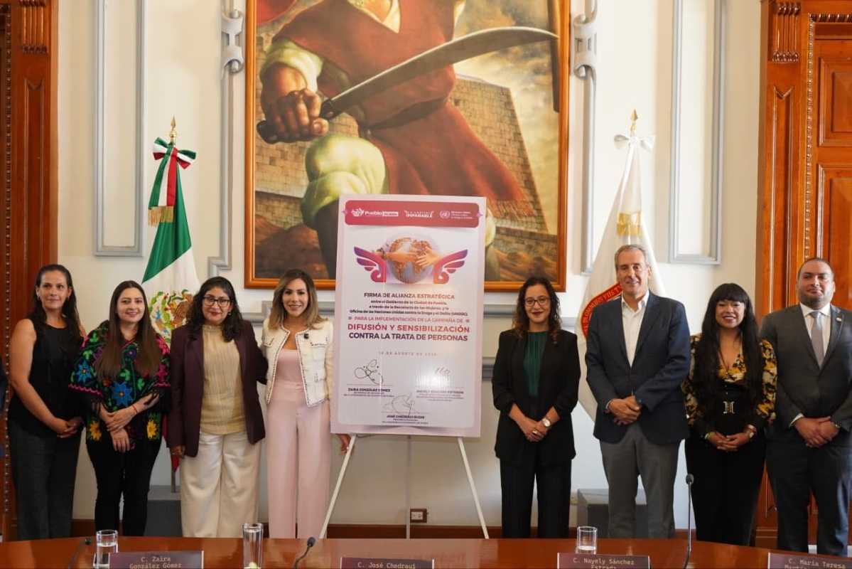 Presentación de la campaña de prevención de la trata de personas en Puebla | Foto: Cortesía