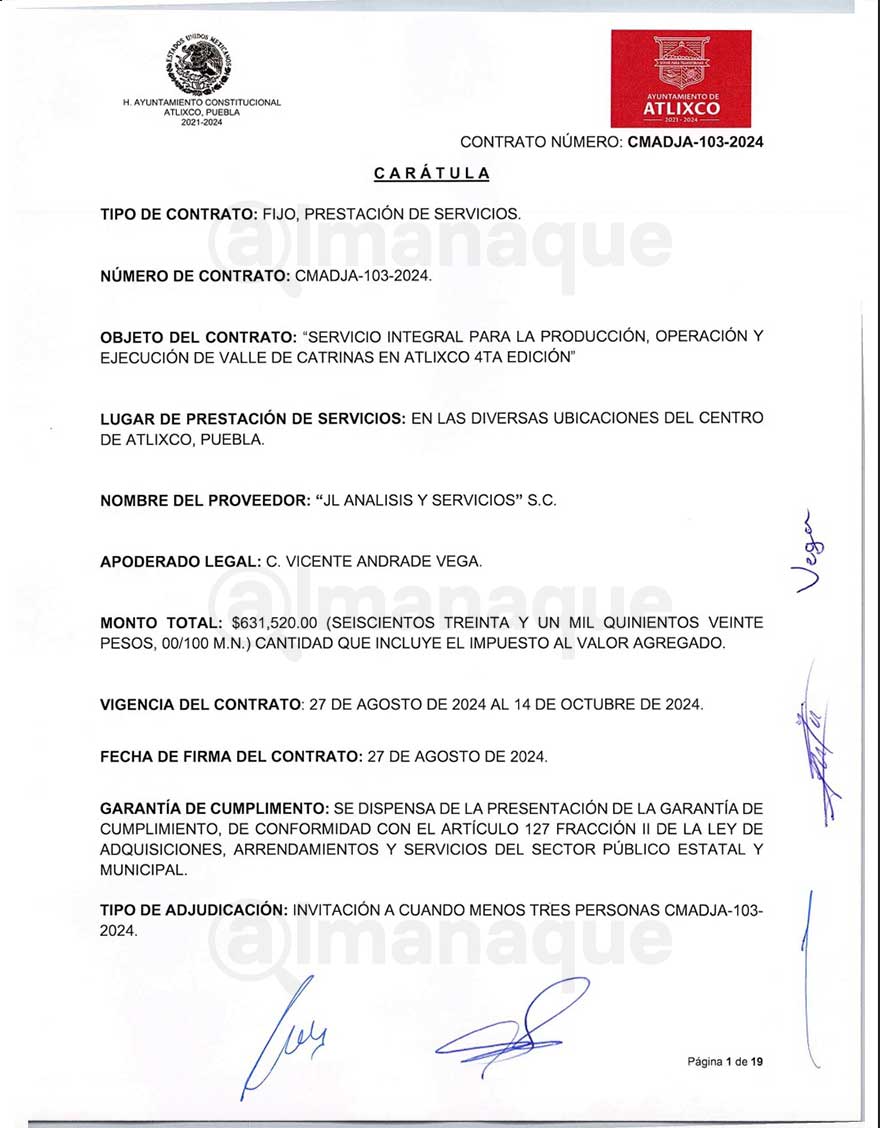 Costo del Valle de Catrinas aumenta 210% con Ariadna Ayala: empresas foráneas se benefician 7 documento catrinas 5