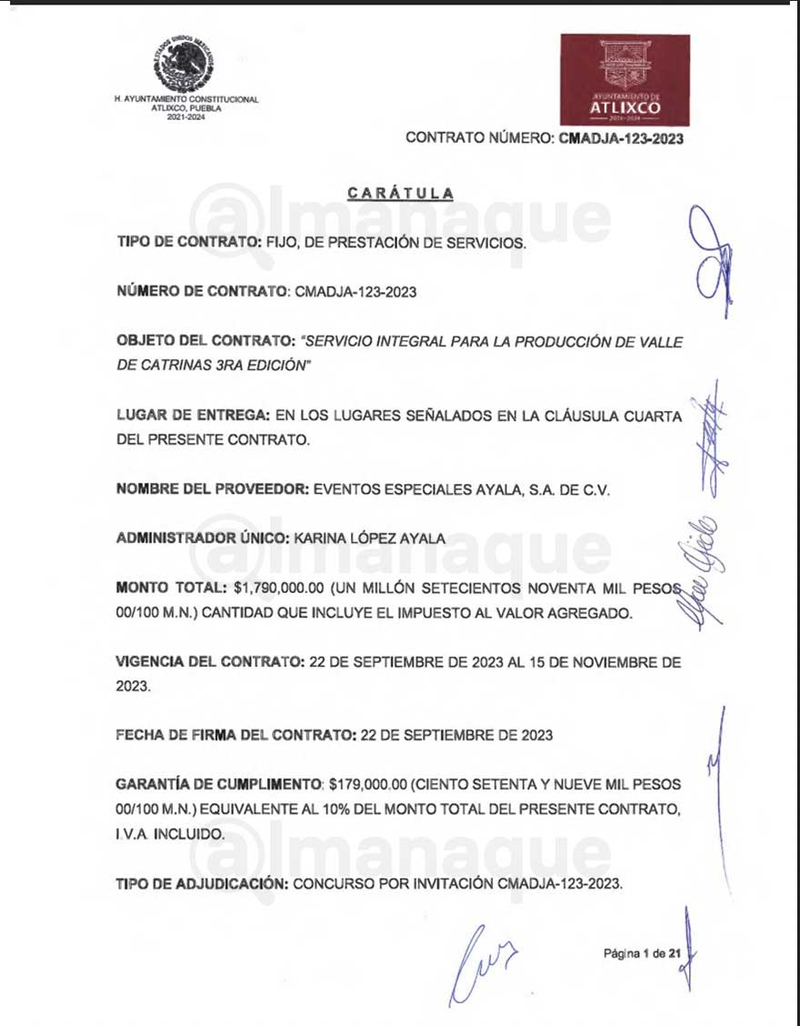 Costo del Valle de Catrinas aumenta 210% con Ariadna Ayala: empresas foráneas se benefician 5 documento catrinas 7