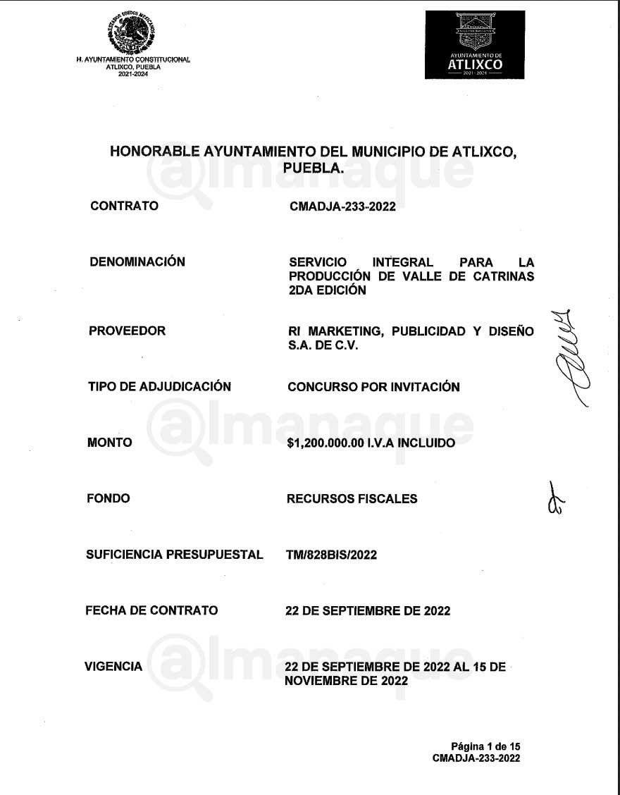 Costo del Valle de Catrinas aumenta 210% con Ariadna Ayala: empresas foráneas se benefician 4 documento catrinas 8