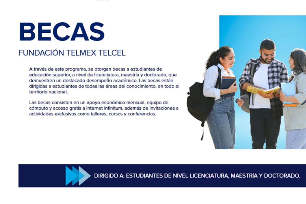 La Fundación Telmex Telcel abrió el registro de la Beca Telmex 2026 para estudiantes mexicanos | Foto: Fundación Slim
