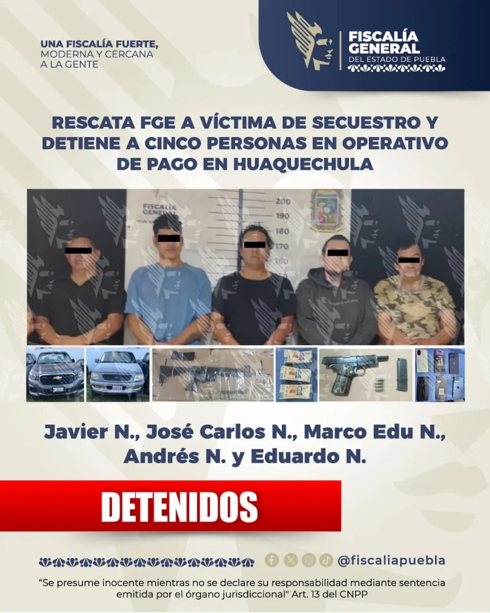 Rescata FGE a víctima de secuestro en Huaquechula