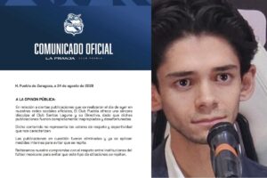 Comunicado oficial de disculpa del Club Puebla a Santos Laguna | Foto: Club Puebla