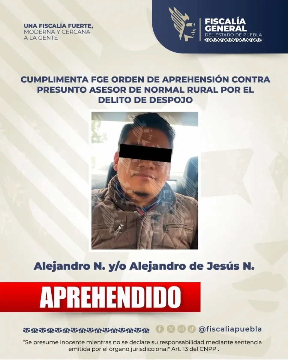 Detienen a asesor de Normal Rural "Carmen Serdán" por despojo