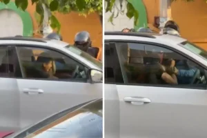 Captan pelea entre repartidores y conductor en Tehuacán
