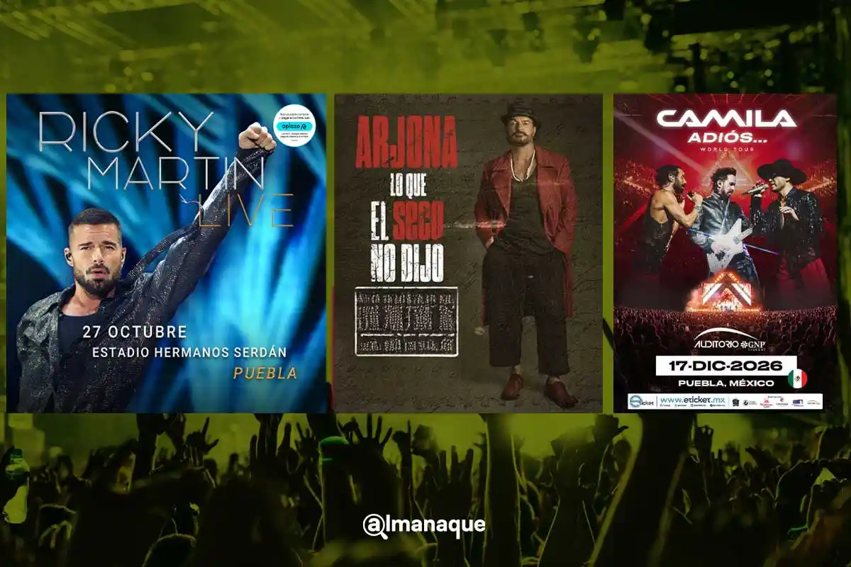 Cartelera de Conciertos en Puebla: Ricky Martin, Arjona y Camila cierran 2026