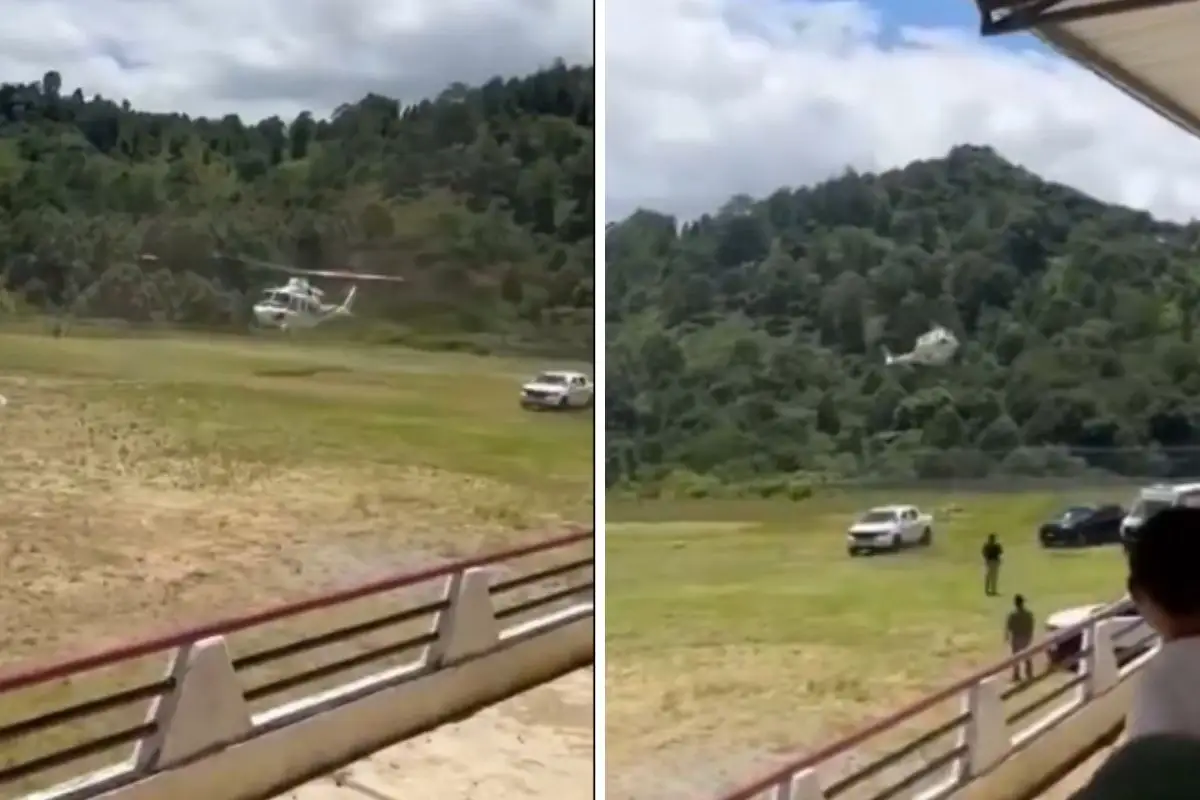Helicóptero del gobernador de Chiapas casi se cae