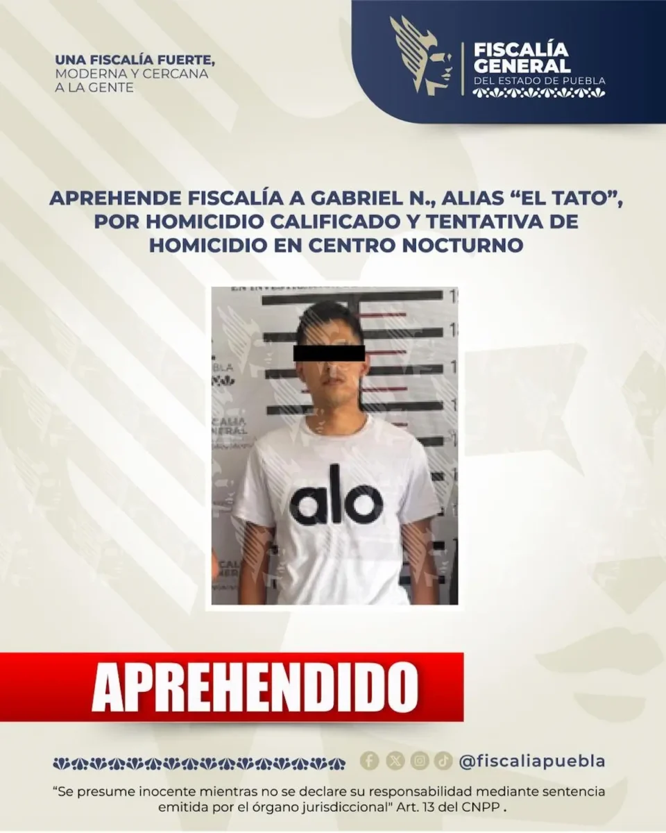 Recapturan a El Tato, señalado por ataque al bar Lacoss en Puebla