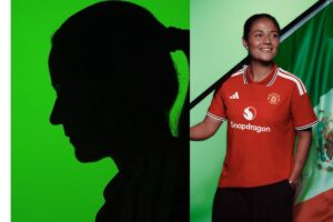Rebeca Bernal es presentada como nueva jugadora del Manchester United; la mexicana se volvió viral por su parecido con Claudia Sheinbaum | Foto: Manchester United