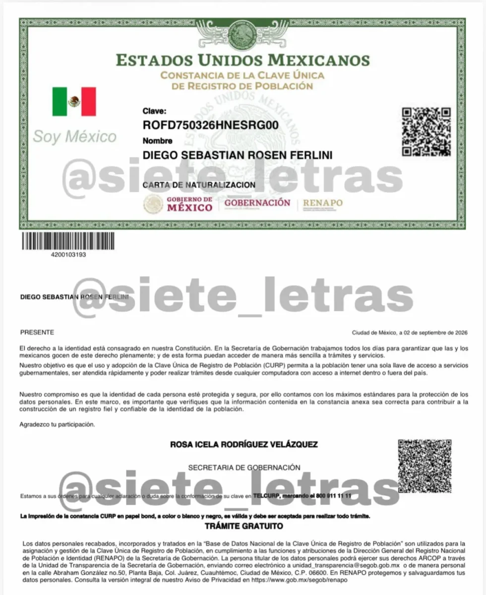 Diego Sebastián ‘N’ obtuvo la nacionalidad mexicana el mismo día del multihomicidio de Honas Meléndez