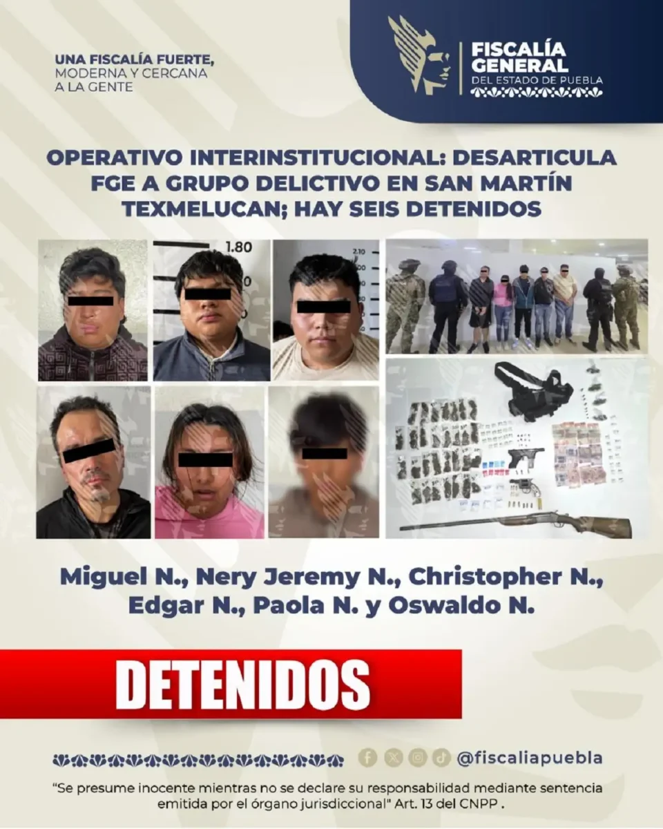 Desarticulan banda de extorsionadores en Texmelucan