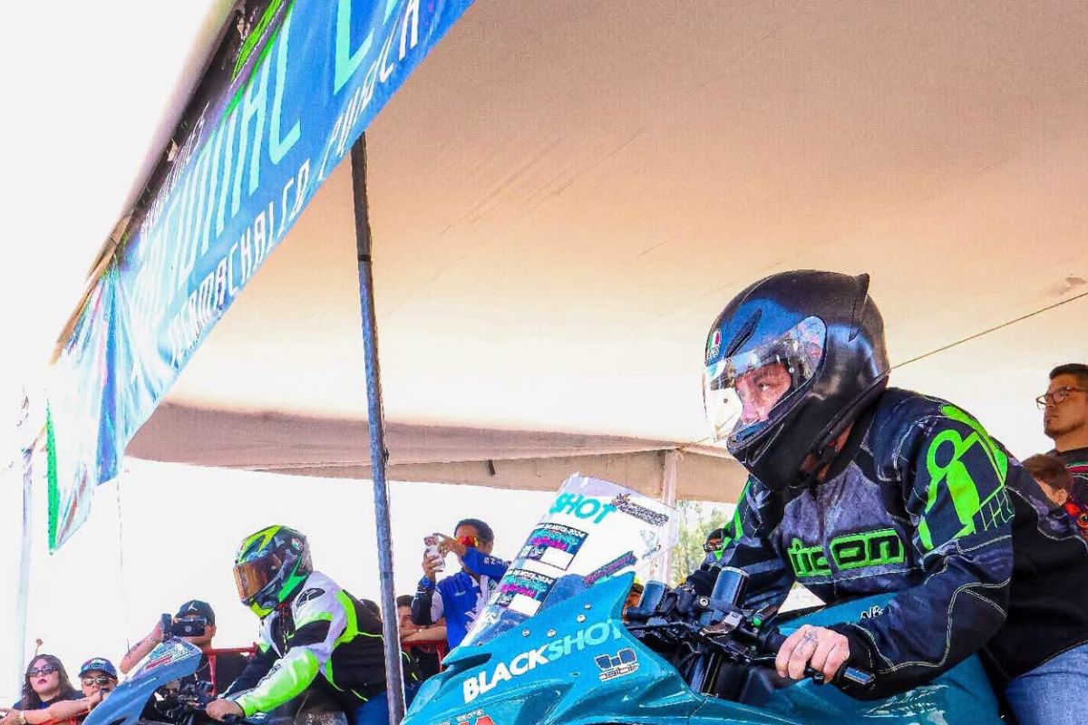 Circuito del Campeonato Cuarto de Milla en Tecamachalco, en Santiago Alseseca, donde una motocicleta salió de la pista | Foto: Nacional Cuarto de Milla