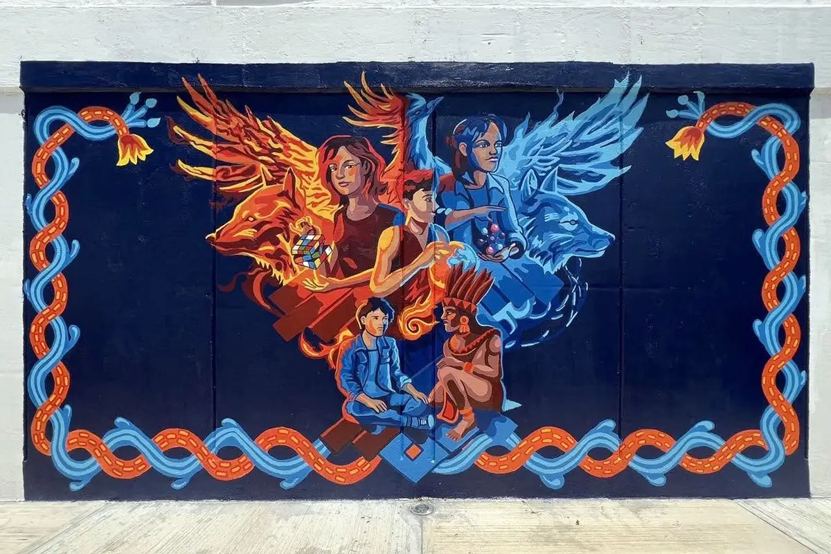 Plasman estudiantes BUAP su talento y creatividad en mural de la preparatoria de Tepeaca