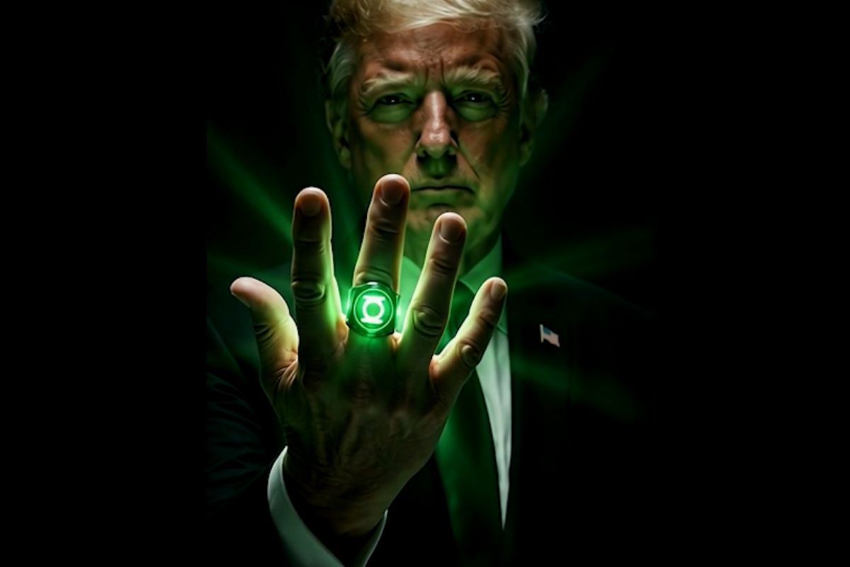 Donald Trump se disfraza de Linterna Verde en video con IA de la Casa Blanca 7 Donald Trump con el anillo de Linterna Verde en el video de la Casa Blanca | Foto: White House