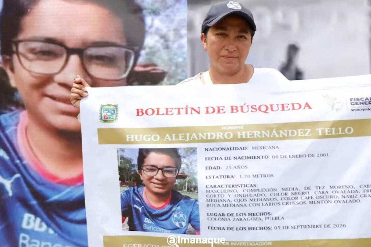 Fichas de búsqueda de Hugo Alejandro Hernández Tello previo a la marcha en Puebla | Foto: Cortesía